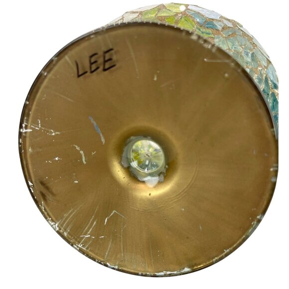 Retro MCM Mosaic Glass Brandy Snifter Candle Holder Pedestal Vase 1970's Vintage - Picture 9 of 15